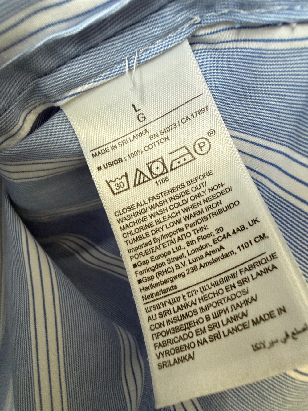 Banana Republic Light Blue & White Striped Boxy Crop Button-Down Shirt - Picture 5 of 9